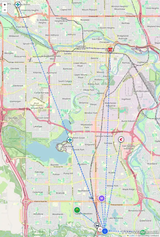 Daily accessibility map for 13516 BONAVENTURE DR SE, Calgary showing nearby schools, grocery stores, parks, LRT stations and nearby amenities