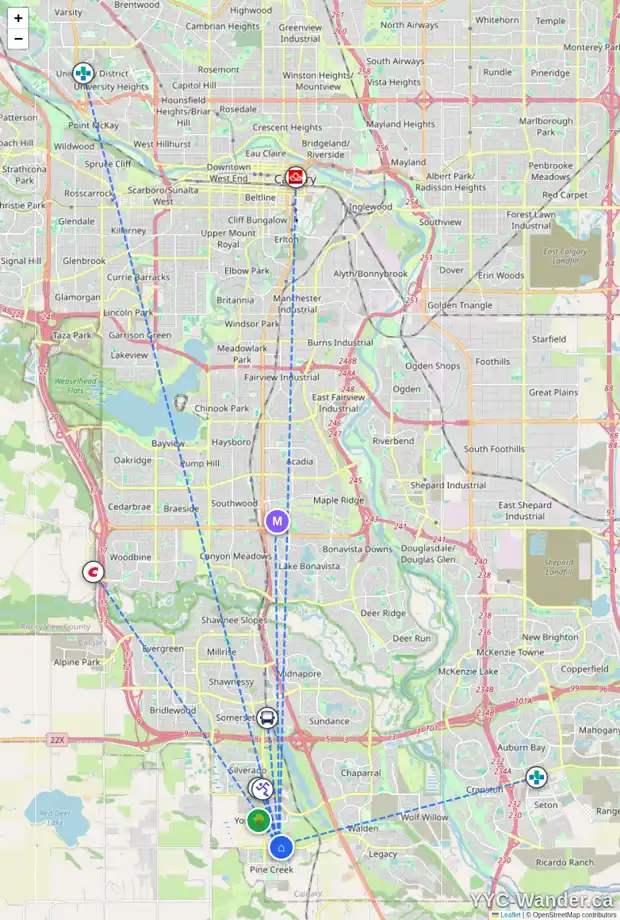 Daily accessibility map for 894 BELMONT DR SW, Calgary showing nearby schools, grocery stores, parks, LRT stations and nearby amenities