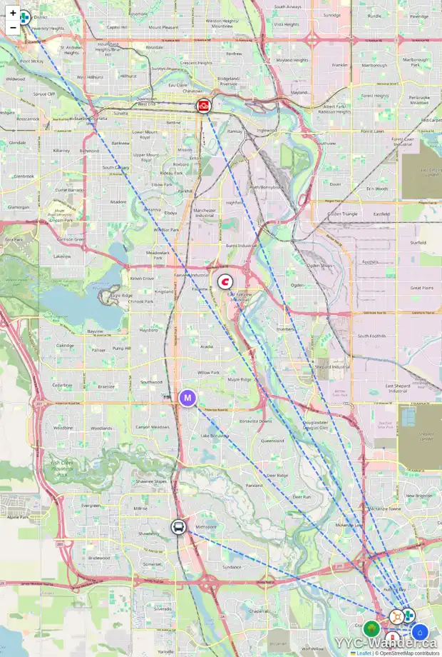 Daily accessibility map for 307 4350 SETON DR SE, Calgary showing nearby schools, grocery stores, parks, LRT stations and nearby amenities