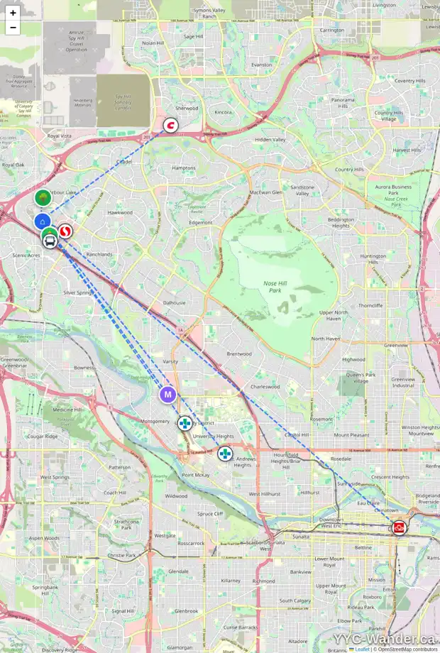 Daily accessibility map for 112 ARBOUR LAKE HL NW, Calgary showing nearby schools, grocery stores, parks, LRT stations and nearby amenities