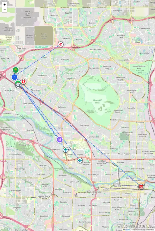 Daily accessibility map for 146 ARBOUR LAKE RI NW, Calgary showing nearby schools, grocery stores, parks, LRT stations and nearby amenities