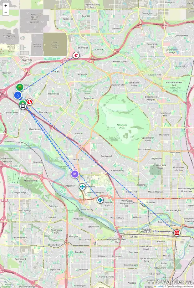 Daily accessibility map for 175 ARBOUR LAKE RI NW, Calgary showing nearby schools, grocery stores, parks, LRT stations and nearby amenities