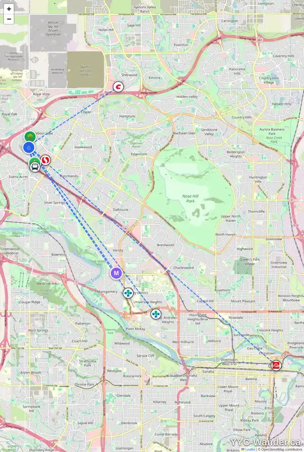 Daily accessibility map for 116 ARBOUR LAKE HT NW, Calgary showing nearby schools, grocery stores, parks, LRT stations and nearby amenities