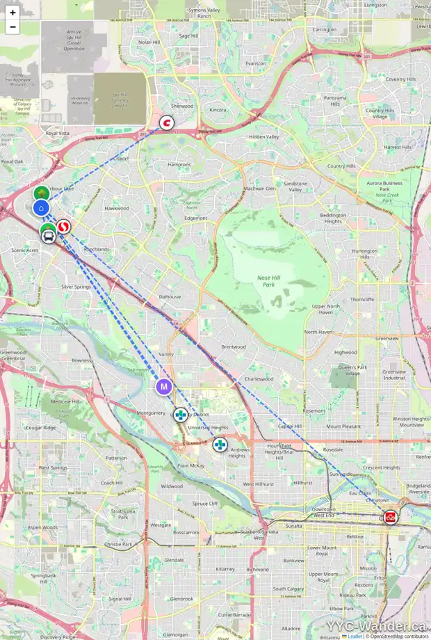 Daily accessibility map for 131 ARBOUR LAKE HT NW, Calgary showing nearby schools, grocery stores, parks, LRT stations and nearby amenities