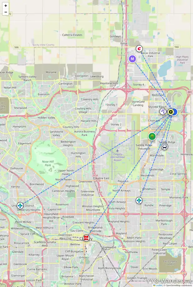 Daily accessibility map for 244 CORNERSTONE GV NE, Calgary showing nearby schools, grocery stores, parks, LRT stations and nearby amenities