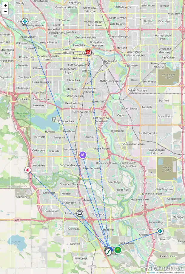 Daily accessibility map for 408 30 WALGROVE WK SE, Calgary showing nearby schools, grocery stores, parks, LRT stations and nearby amenities