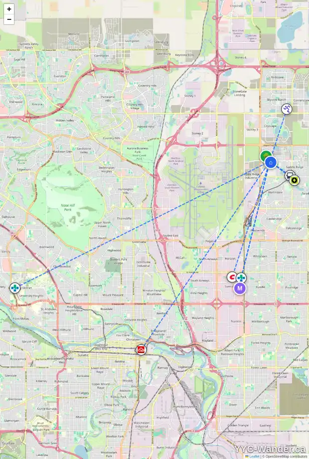 Daily accessibility map for 137 SADDLEPEACE CR NE, Calgary showing nearby schools, grocery stores, parks, LRT stations and nearby amenities