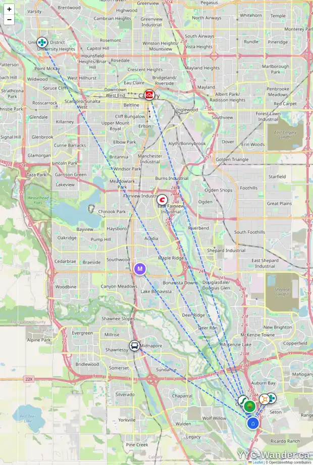 Daily accessibility map for 4313 522 CRANFORD DR SE, Calgary showing nearby schools, grocery stores, parks, LRT stations and nearby amenities