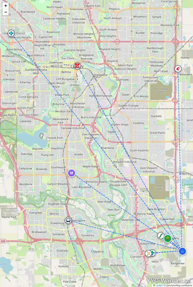 Daily accessibility map for 29 LAVENDER RD SE, Calgary showing nearby schools, grocery stores, parks, LRT stations and nearby amenities