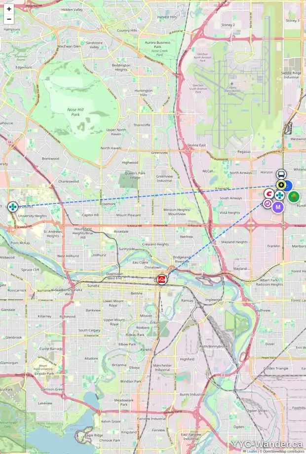 Daily accessibility map for 24 WHITMAN CL NE, Calgary showing nearby schools, grocery stores, parks, LRT stations and nearby amenities