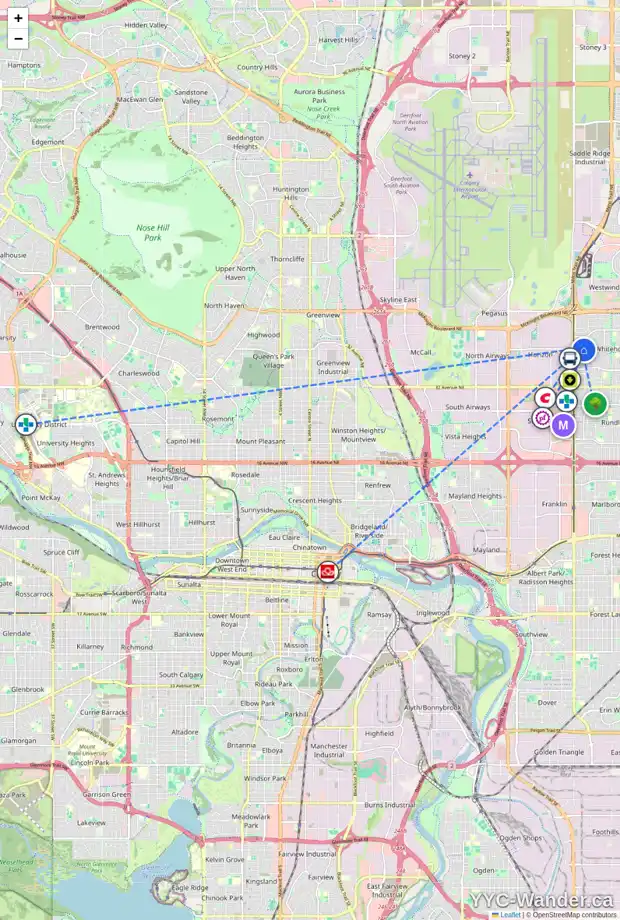 Daily accessibility map for 8 WHITMIRE RD NE, Calgary showing nearby schools, grocery stores, parks, LRT stations and nearby amenities