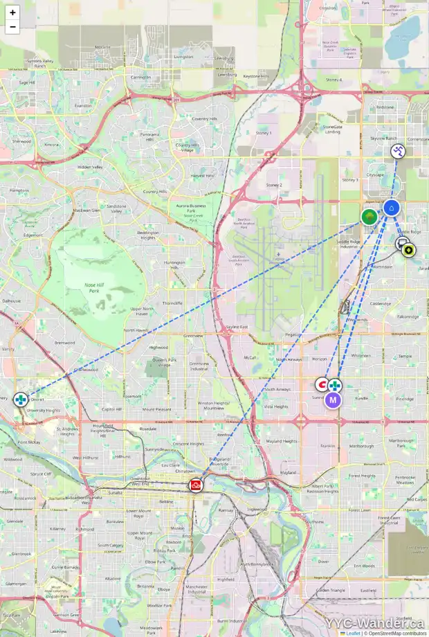 Daily accessibility map for 181 SAVANNA PS NE, Calgary showing nearby schools, grocery stores, parks, LRT stations and nearby amenities