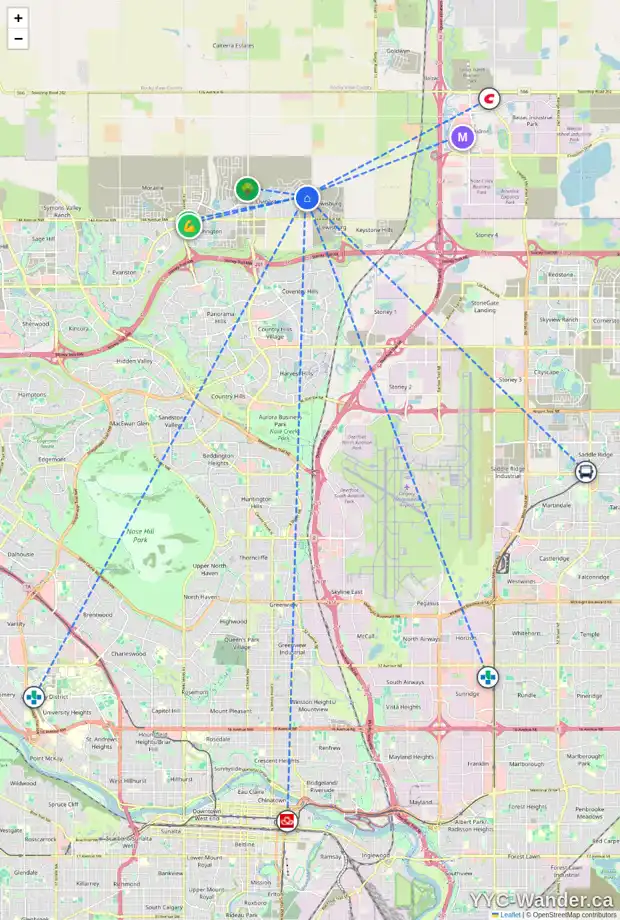 Daily accessibility map for 357 HERRON ME NE, Calgary showing nearby schools, grocery stores, parks, LRT stations and nearby amenities