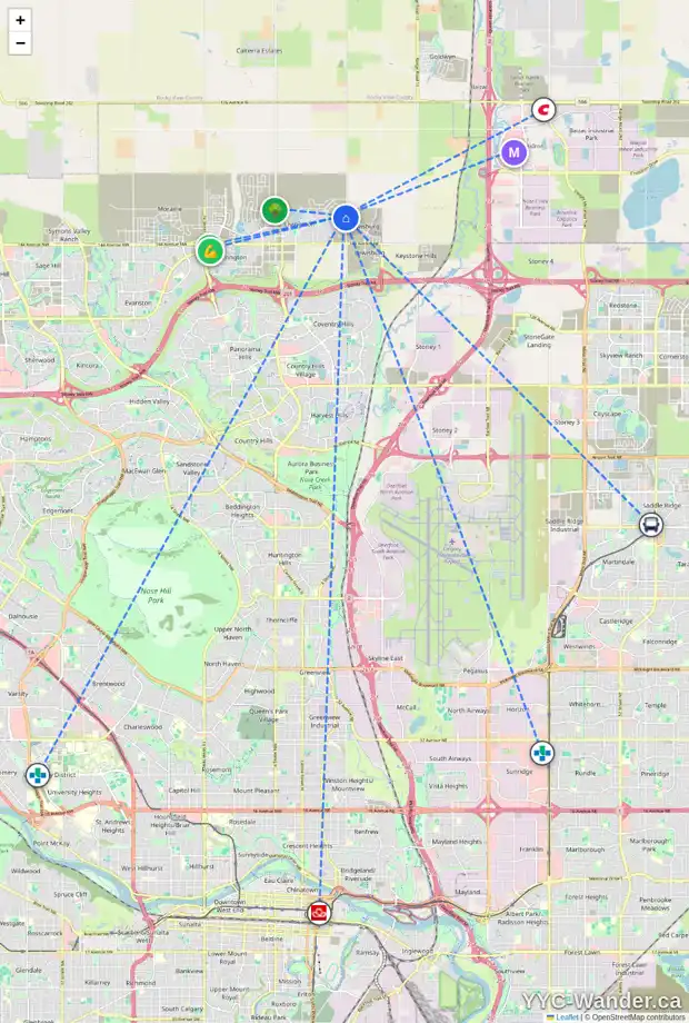 Daily accessibility map for 148 HERRON ME NE, Calgary showing nearby schools, grocery stores, parks, LRT stations and nearby amenities