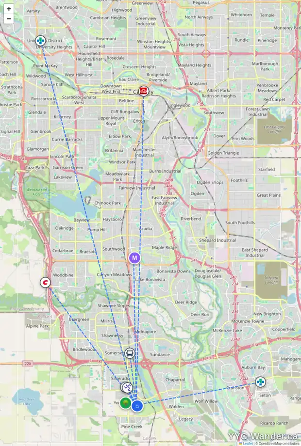 Daily accessibility map for 169 BELMONT VI SW, Calgary showing nearby schools, grocery stores, parks, LRT stations and nearby amenities
