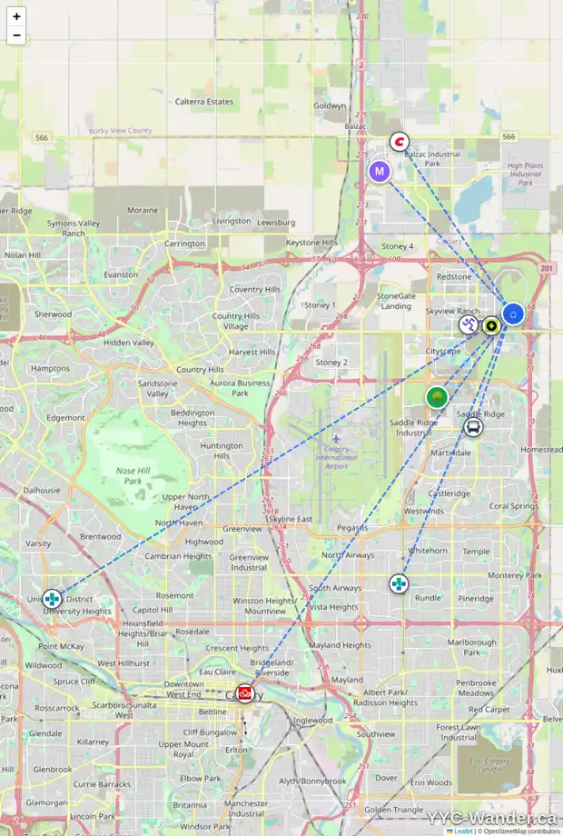 Daily accessibility map for 144 CORNERBROOK GR NE, Calgary showing nearby schools, grocery stores, parks, LRT stations and nearby amenities