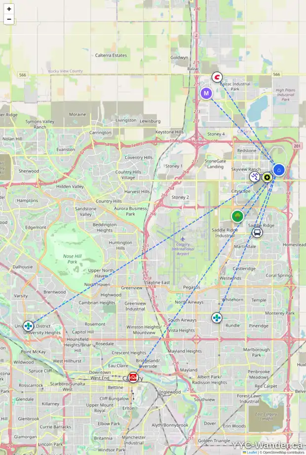 Daily accessibility map for 178 CORNERBROOK MR NE, Calgary showing nearby schools, grocery stores, parks, LRT stations and nearby amenities