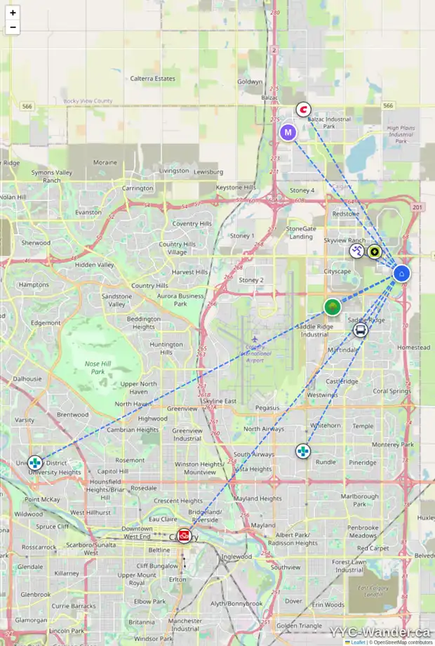 Daily accessibility map for 562 CORNER MEADOWS WY NE, Calgary showing nearby schools, grocery stores, parks, LRT stations and nearby amenities
