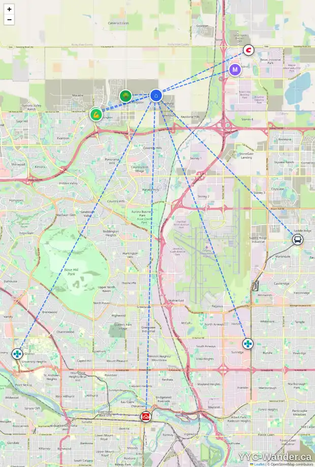 Daily accessibility map for 140 HERRON WK NE, Calgary showing nearby schools, grocery stores, parks, LRT stations and nearby amenities