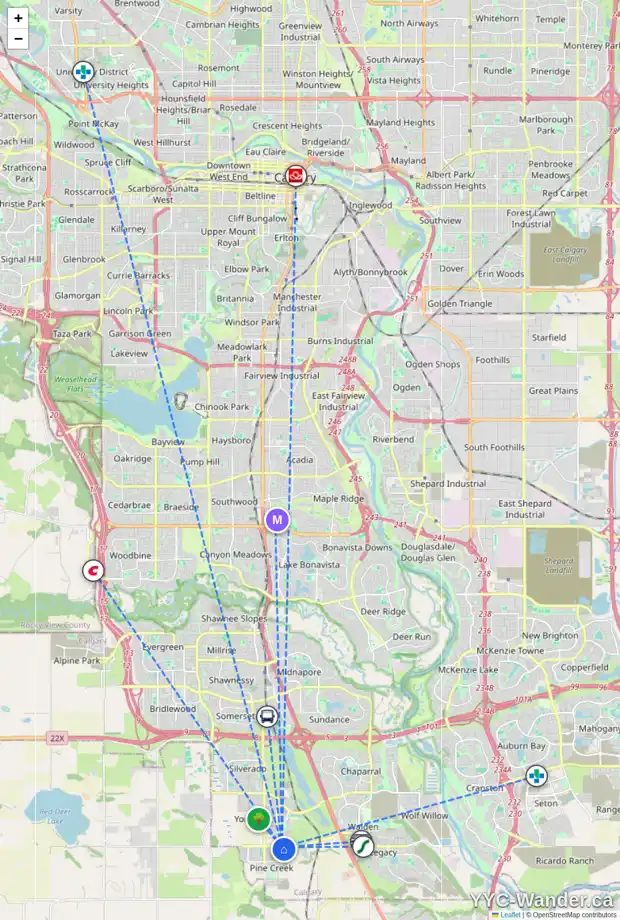 Daily accessibility map for 146 CREEKSTONE PH SW, Calgary showing nearby schools, grocery stores, parks, LRT stations and nearby amenities