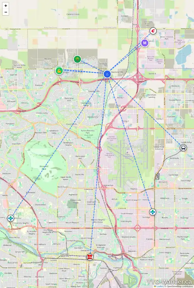 Daily accessibility map for 109 LEWISBURG CL NE, Calgary showing nearby schools, grocery stores, parks, LRT stations and nearby amenities