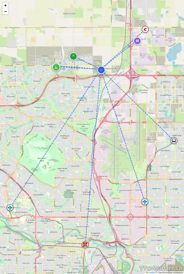 Daily accessibility map for 29 LEWISBURG CL NE, Calgary showing nearby schools, grocery stores, parks, LRT stations and nearby amenities