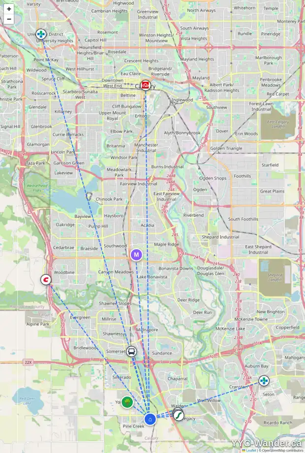 Daily accessibility map for 273 CREEKSTONE HL SW, Calgary showing nearby schools, grocery stores, parks, LRT stations and nearby amenities