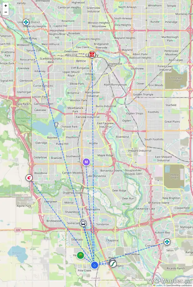 Daily accessibility map for 37 CREEKSTONE ME SW, Calgary showing nearby schools, grocery stores, parks, LRT stations and nearby amenities