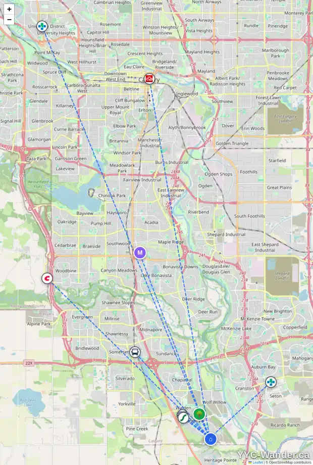Daily accessibility map for 93 LEGACY FOREST HT SE, Calgary showing nearby schools, grocery stores, parks, LRT stations and nearby amenities