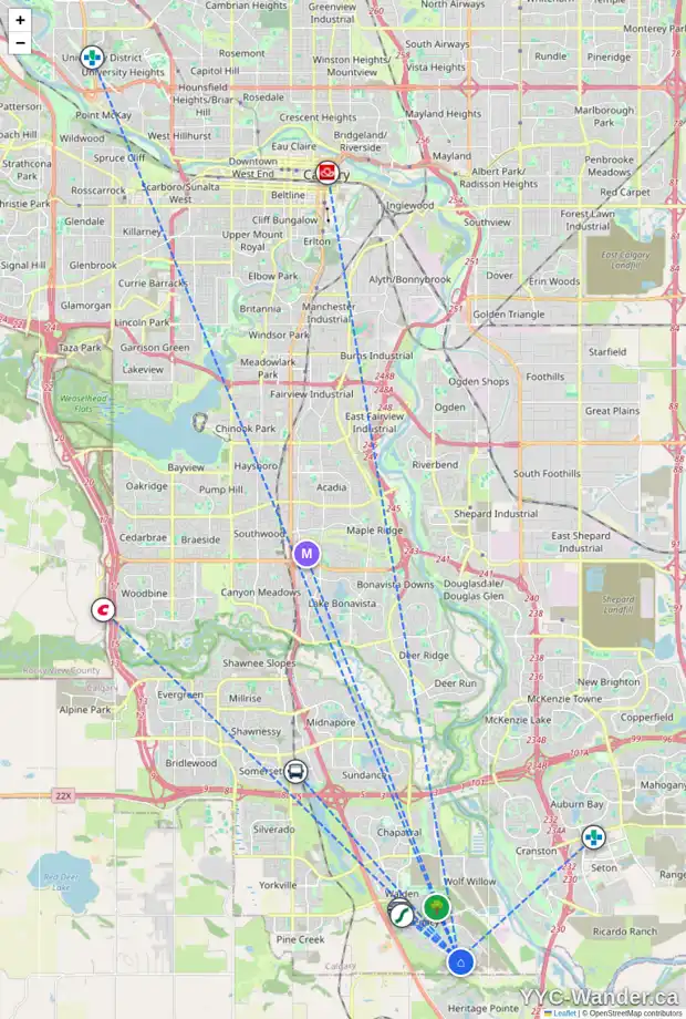 Daily accessibility map for 89 LEGACY FOREST HT SE, Calgary showing nearby schools, grocery stores, parks, LRT stations and nearby amenities