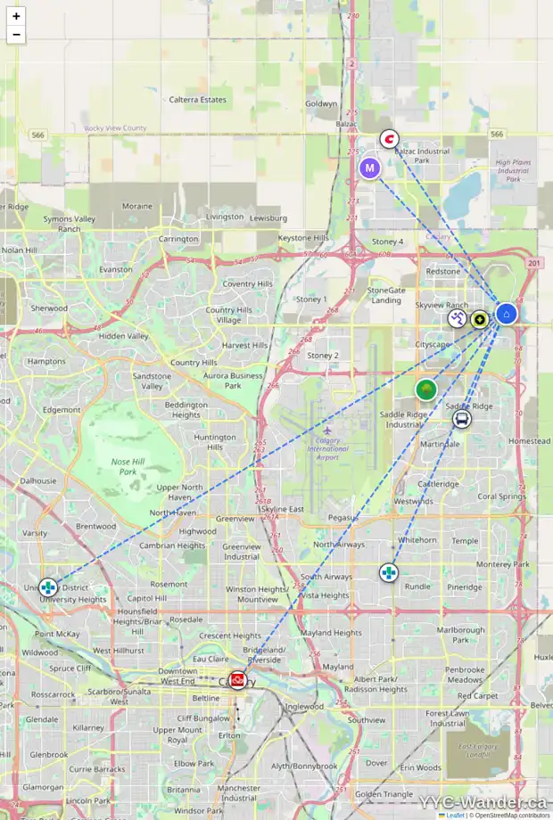 Daily accessibility map for 391 CORNERBROOK DR NE, Calgary showing nearby schools, grocery stores, parks, LRT stations and nearby amenities