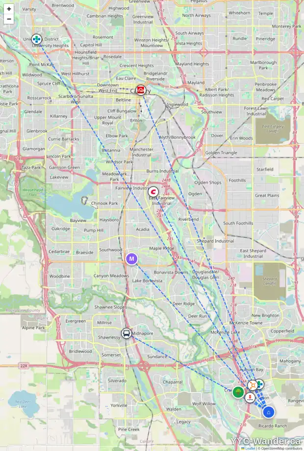 Daily accessibility map for 35 SETONSTONE LD SE, Calgary showing nearby schools, grocery stores, parks, LRT stations and nearby amenities