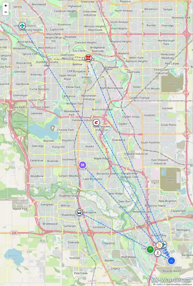 Daily accessibility map for 243 SETONSTONE LD SE, Calgary showing nearby schools, grocery stores, parks, LRT stations and nearby amenities