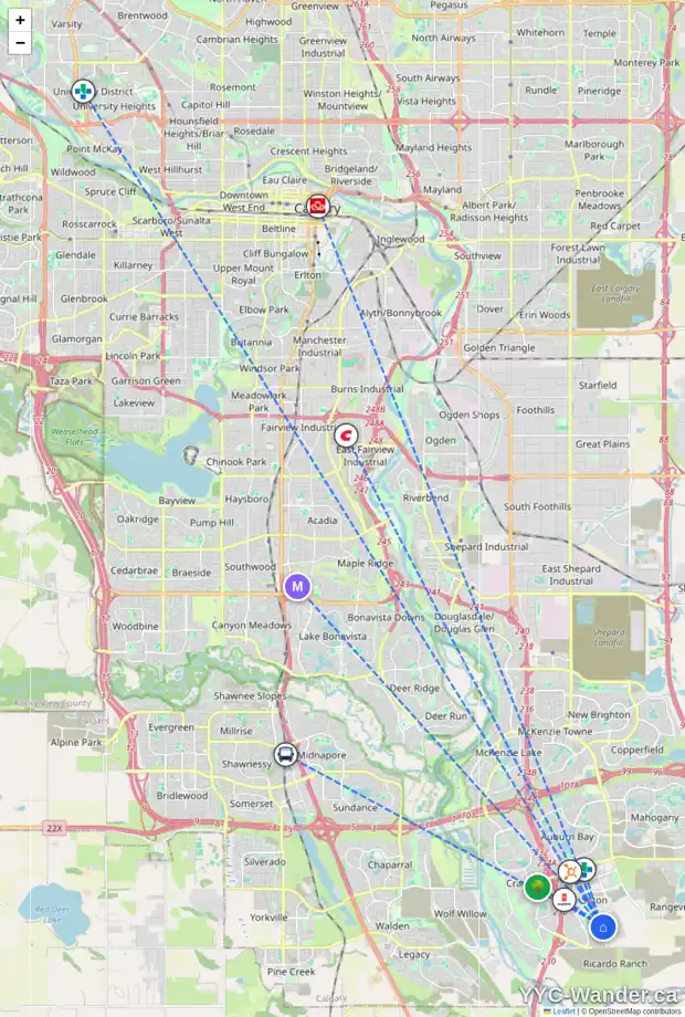 Daily accessibility map for 41 SETONSTONE GR SE, Calgary showing nearby schools, grocery stores, parks, LRT stations and nearby amenities