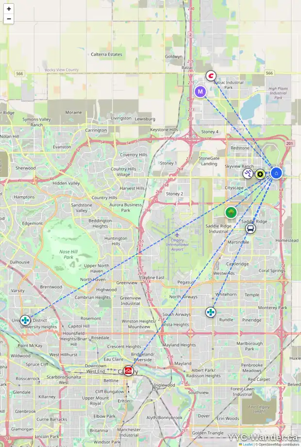 Daily accessibility map for 476 CORNERBROOK DR NE, Calgary showing nearby schools, grocery stores, parks, LRT stations and nearby amenities