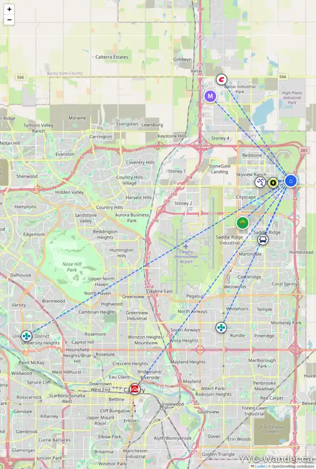 Daily accessibility map for 33 CORNERBROOK LN NE, Calgary showing nearby schools, grocery stores, parks, LRT stations and nearby amenities