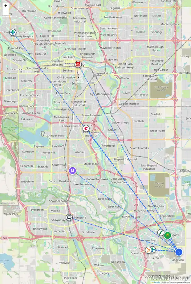 Daily accessibility map for 137 SAVOY LD SE, Calgary showing nearby schools, grocery stores, parks, LRT stations and nearby amenities