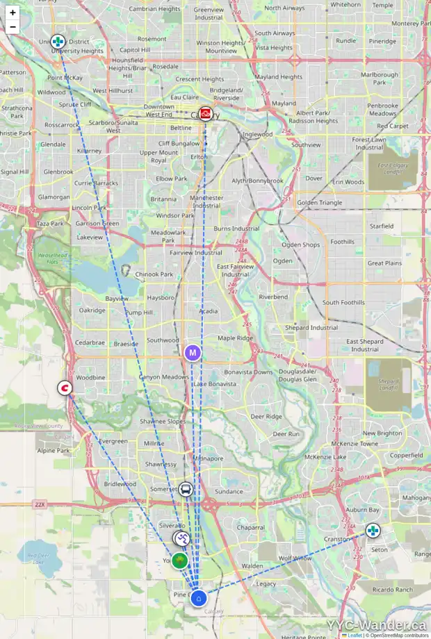 Daily accessibility map for 7 CREEKSTONE GD SW, Calgary showing nearby schools, grocery stores, parks, LRT stations and nearby amenities