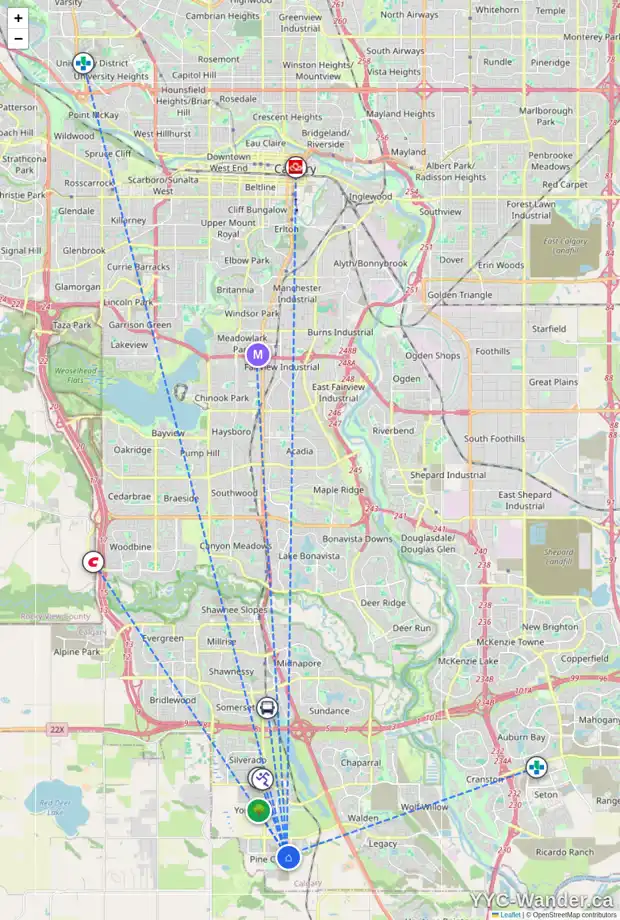 Daily accessibility map for 76 CREEKSTONE LD SW, Calgary showing nearby schools, grocery stores, parks, LRT stations and nearby amenities