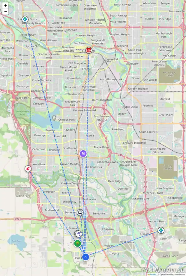 Daily accessibility map for 8 CREEKSTONE LD SW, Calgary showing nearby schools, grocery stores, parks, LRT stations and nearby amenities