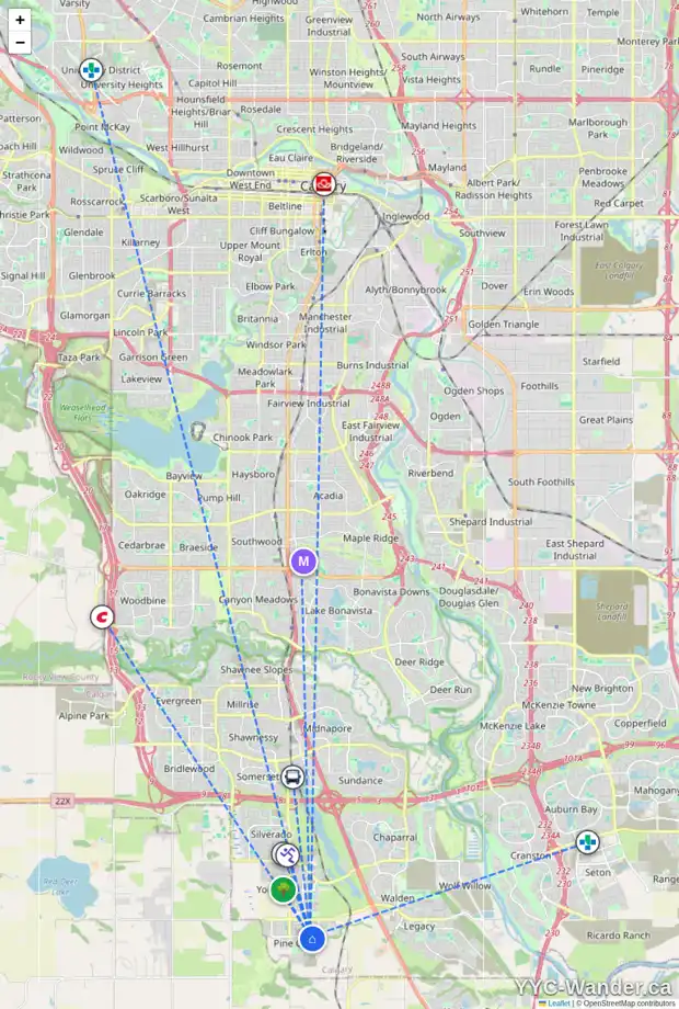 Daily accessibility map for 12 CREEKSTONE LD SW, Calgary showing nearby schools, grocery stores, parks, LRT stations and nearby amenities