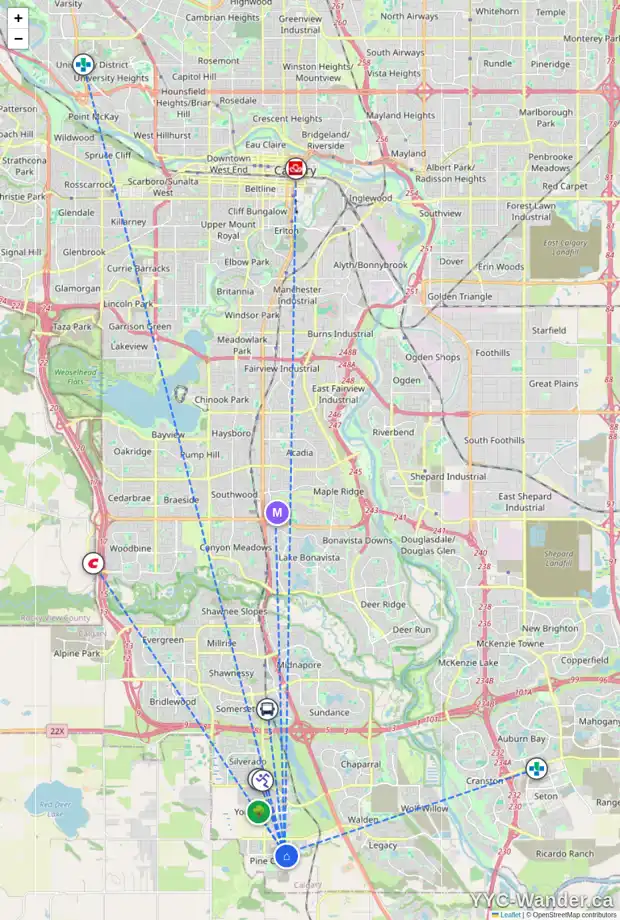 Daily accessibility map for 28 CREEKSTONE LD SW, Calgary showing nearby schools, grocery stores, parks, LRT stations and nearby amenities
