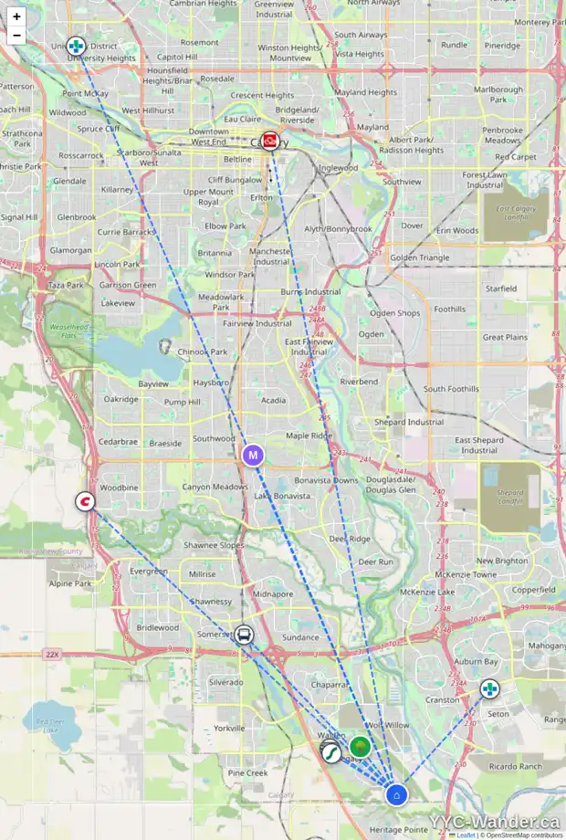 Daily accessibility map for 211 LEGACY GLEN CO SE, Calgary showing nearby schools, grocery stores, parks, LRT stations and nearby amenities