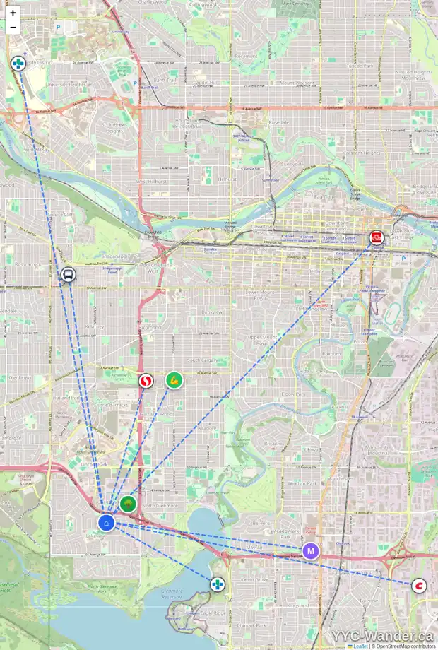 Daily accessibility map for 2958 LATHOM CR SW, Calgary showing nearby schools, grocery stores, parks, LRT stations and nearby amenities