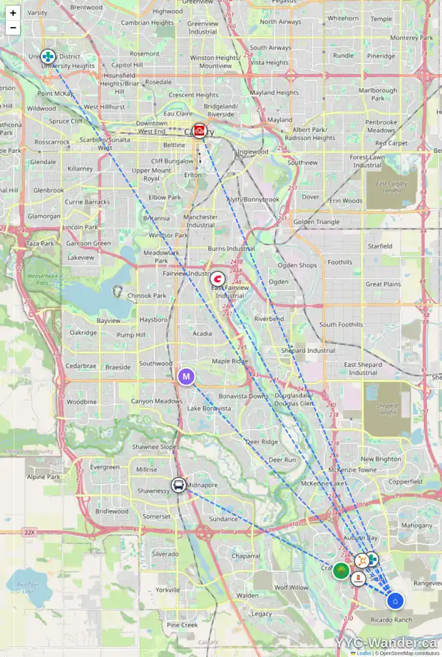 Daily accessibility map for 144 SETONSTONE MR SE, Calgary showing nearby schools, grocery stores, parks, LRT stations and nearby amenities