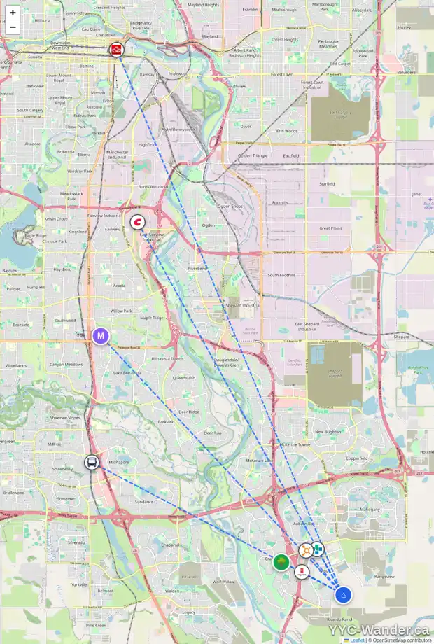 Daily accessibility map for 99 SETONSTONE GD SE, Calgary showing nearby schools, grocery stores, parks, LRT stations and nearby amenities