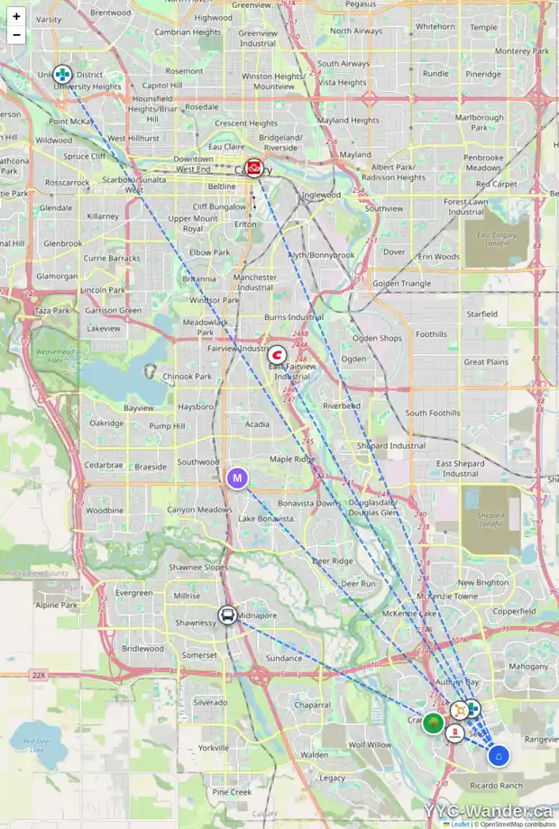 Daily accessibility map for 39 SETONSTONE GD SE, Calgary showing nearby schools, grocery stores, parks, LRT stations and nearby amenities