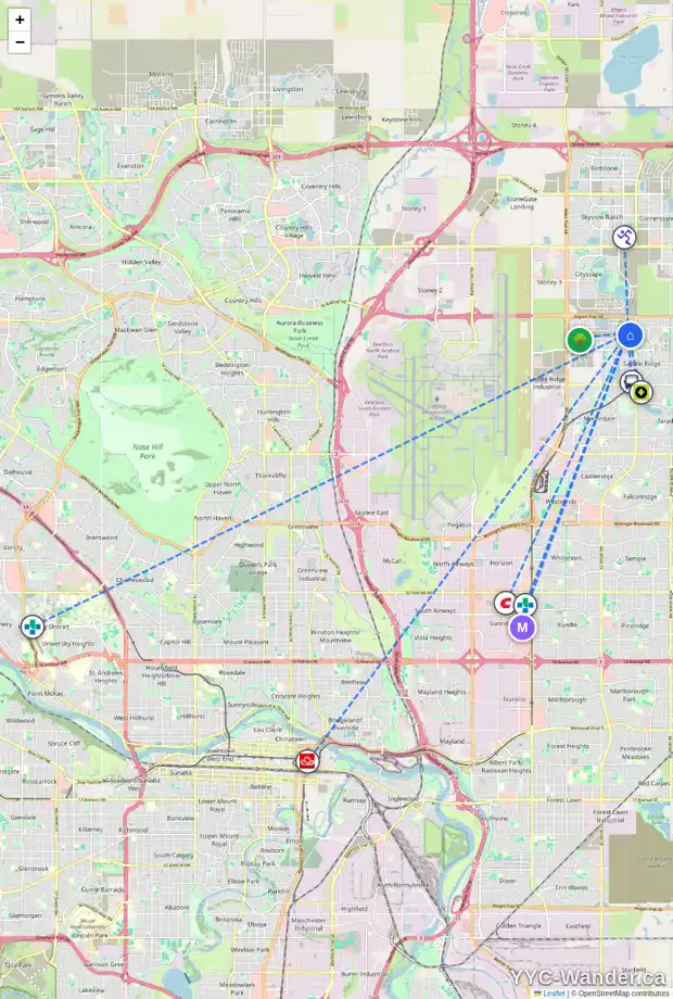Daily accessibility map for 116 SAVANNA PL NE, Calgary showing nearby schools, grocery stores, parks, LRT stations and nearby amenities