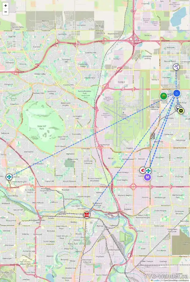 Daily accessibility map for 138 SAVANNA TC NE, Calgary showing nearby schools, grocery stores, parks, LRT stations and nearby amenities
