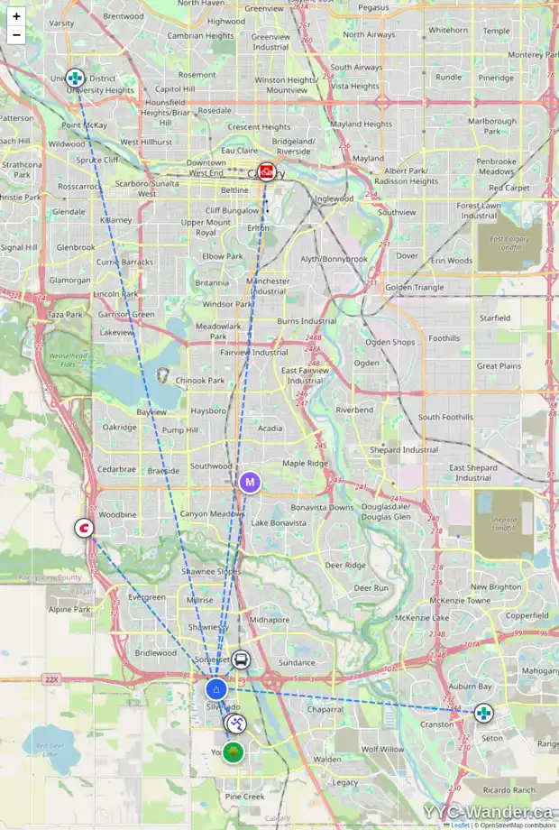 Daily accessibility map for 151 SILVER SPRUCE GV SW, Calgary showing nearby schools, grocery stores, parks, LRT stations and nearby amenities
